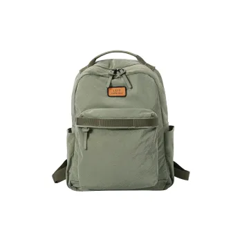 LEFF Recyclable Parachute Fabric Backpack Large Size Unisex Dark Gray/Classic Black/Rock Grass Green/White Cap Gray