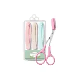 Pink Printer Ribbons Comb & Trim Eyebrow Razor+3 Pack (Assorted)