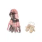 2 Pack (Knit Glove+Gray Pink Scarf)