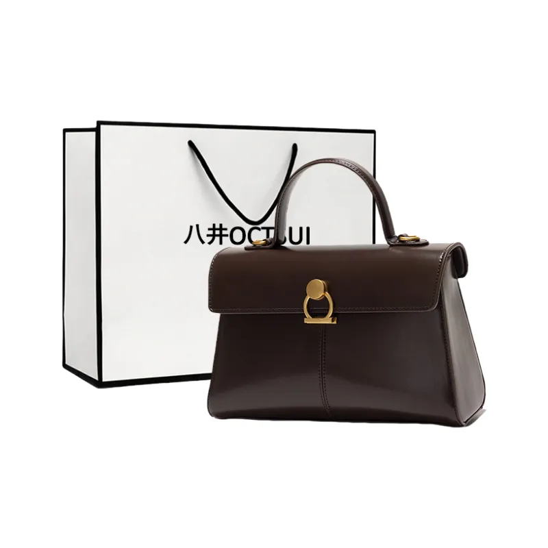 OCTSUI PVC Handbag Medium Size Women's Caramel/Coffee/Black Red-4