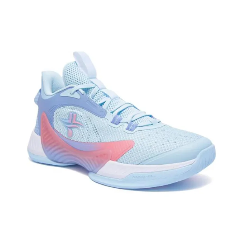 XTEP Anti Slip And Wear Resistant Breathable Low Top Basketball Shoes Men's Blue Pink Light Purple-2
