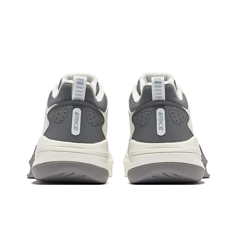 Erke Dominance 2 Anti Slip Wear Resistant High Top Casual Shoes Men's White Gray Blue-4