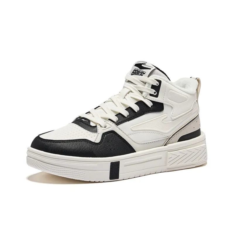 Erke Conquer 3 Warm Anti Slip And Wear Resistant High Top Skateboard Shoes Women's Microcrystal White/Jet Black-2
