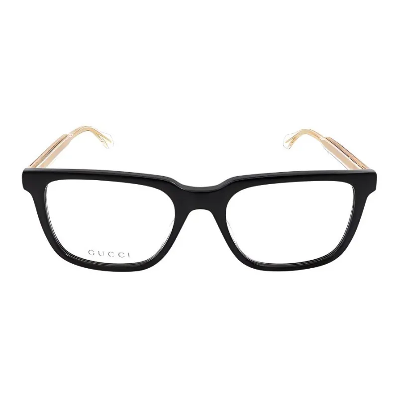 GUCCI Acetate Square Eyeglass Frames Men's Gold-0