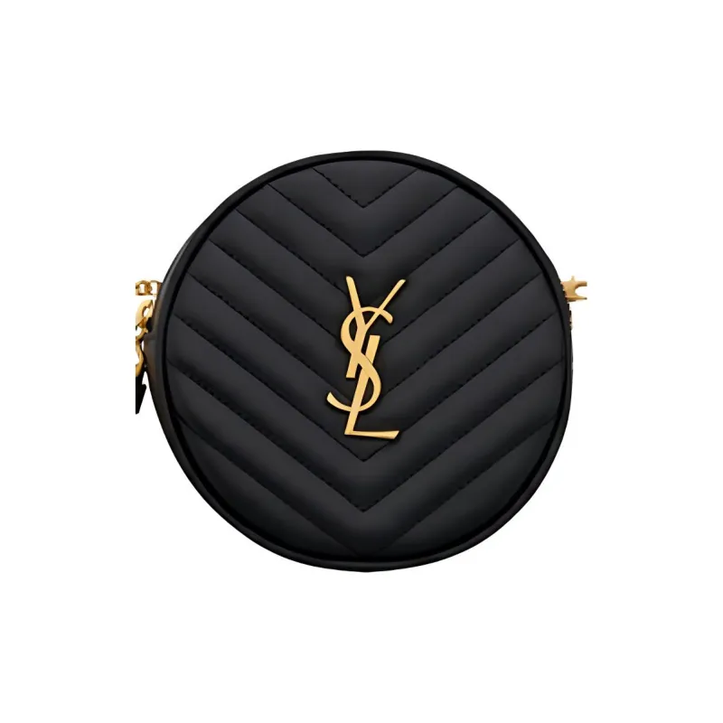 SAINT LAURENT Cow Leather Fanny Pack Women's Black-1