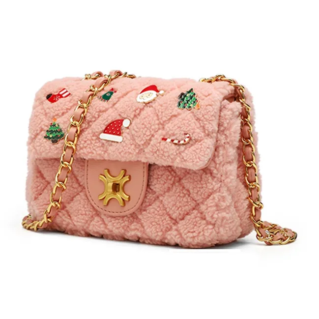 CLEVER& KETCH PU Small Square Bag Shoulder Bag Crossbody Bag Regular Women's Ecru/Pink-8