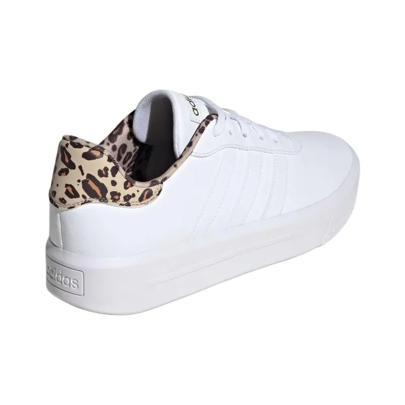 Adidas GRAND COURT PLATFORM Anti Slip Wear Resistant Low Top Skateboard Shoes Women's White-3