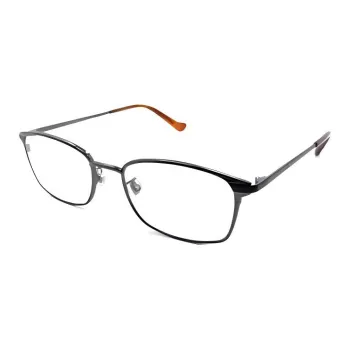 GUCCI Plastic Acetate Metal Irregular Shape Eyeglass Frames Men's Silver