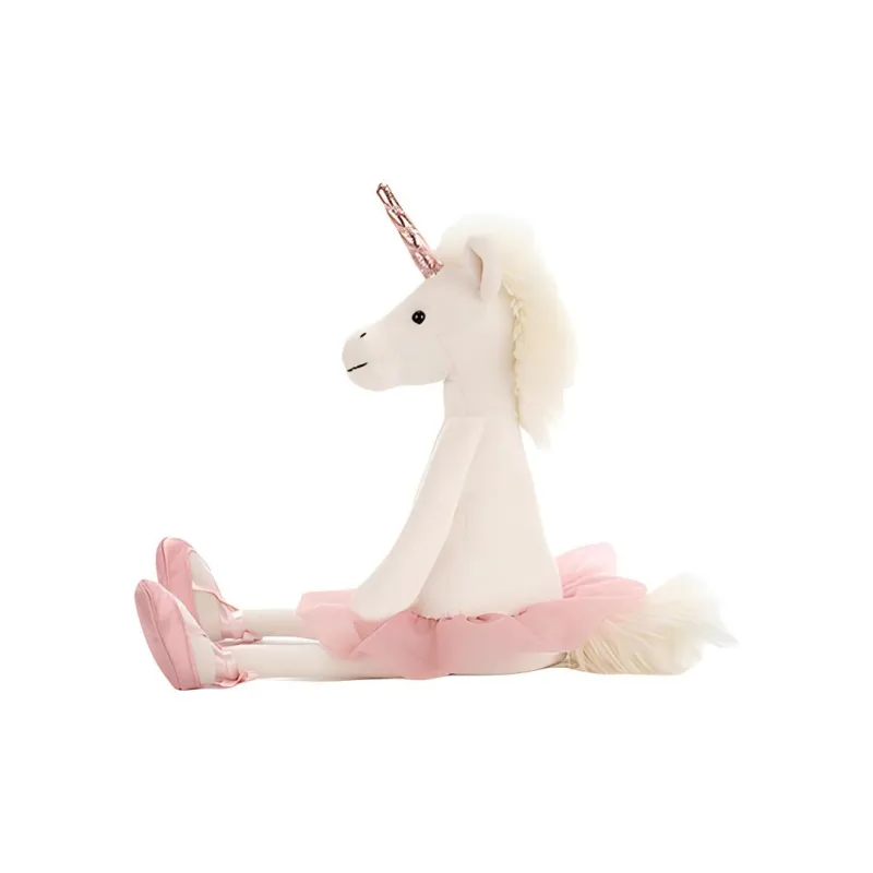 JELLYCAT Mythical Animal Collection Ballet Unicorn White Dolls Plush Doll 33cm Height-1