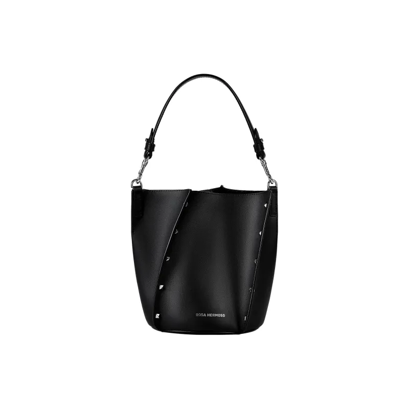 ROSA HERMOSO Top Grain Cow Leather One Shoulder Handbags Regular Unisex Black-0