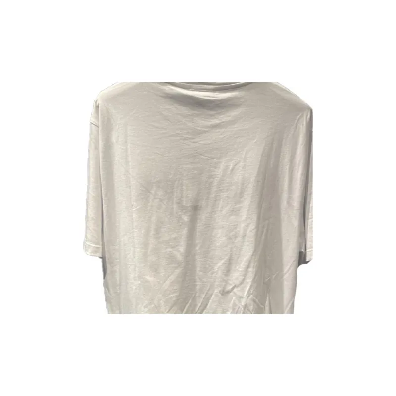 VERSACE Letter Logo Embroidery Crew Neck Pullover Straight Fit Short Sleeved T Shirt Men's White-3