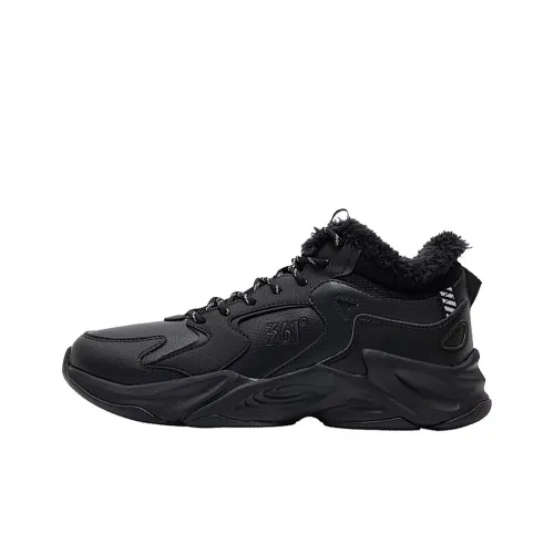 361° Wear Resistant Warm Slip Resistant Low Top Casual Running Shoes Men's Obsidian Black