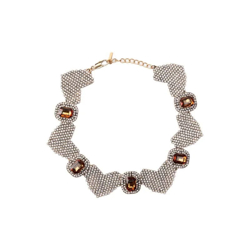ZARA Zinc Glass Steel Necklaces Women's Antique Gold-1
