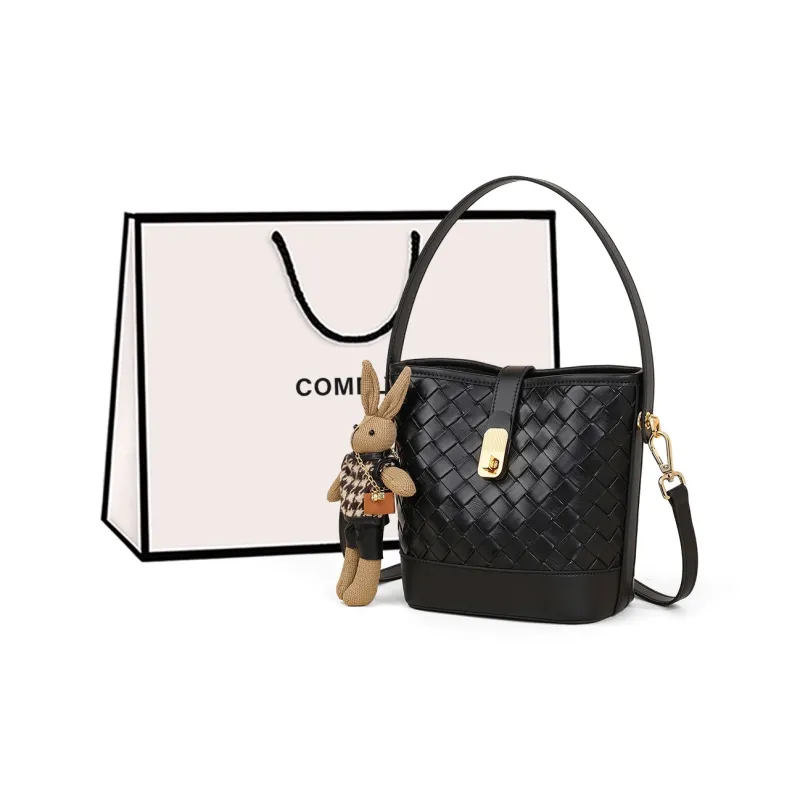 COMELY Cow Leather Handbag Shoulder Bag Crossbody Bag Regular Women's Black-0