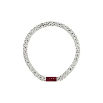 GUCCI 925 Sterling Silver, Enamel Necklaces Unisex Silver
