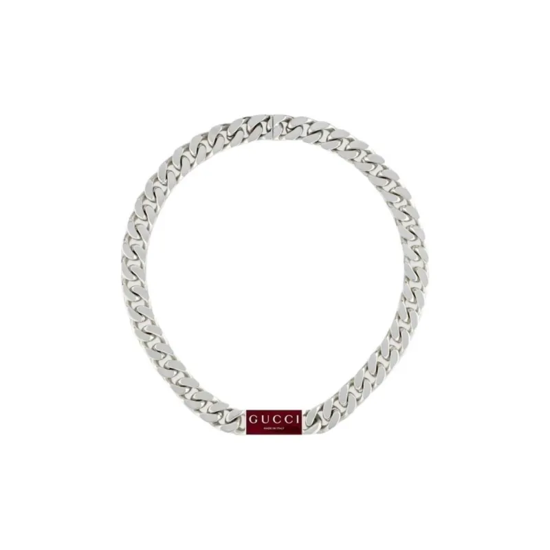 GUCCI 925 Sterling Silver, Enamel Necklaces Unisex Silver-0