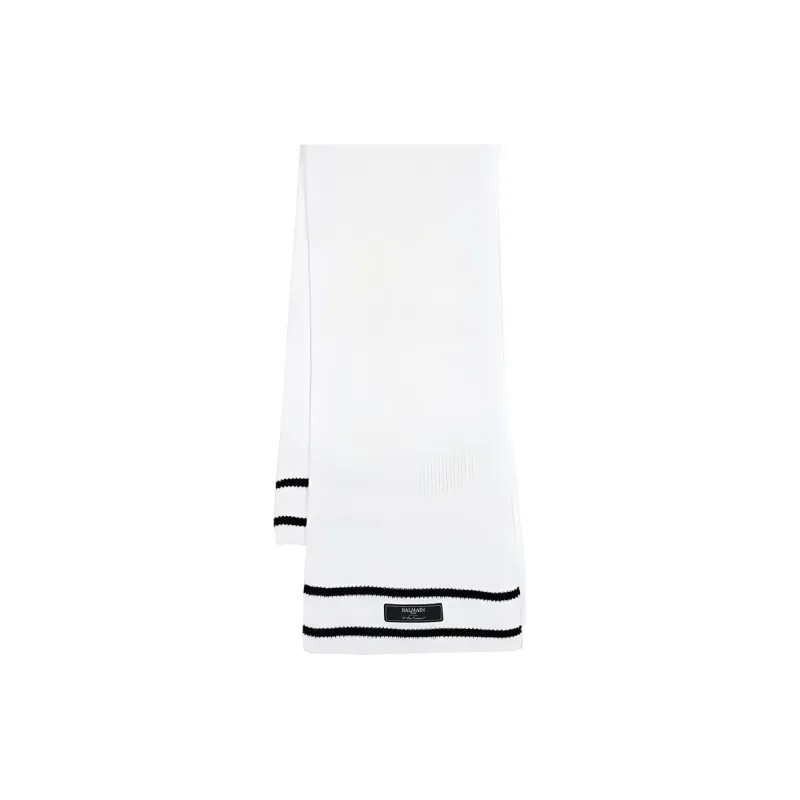 BALMAIN   Knit Scarves Unisex White-1