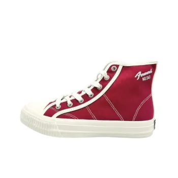 QIANJIN Slip Resistant, Abrasion Resistant, Lightweight Coverage High Top Canvas Shoes Women's Burgundy