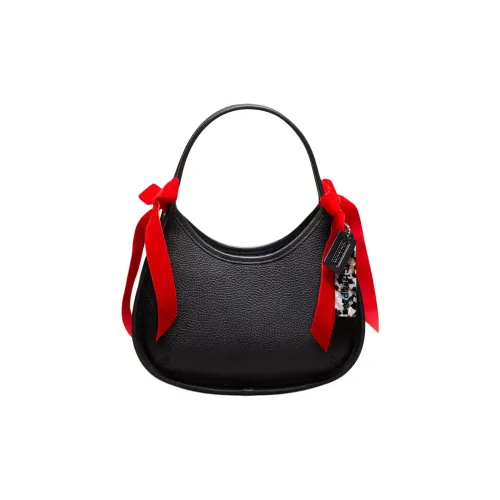 Coachtopia Ergo Litchi Grain Leather Handbag Medium Size Women's Black