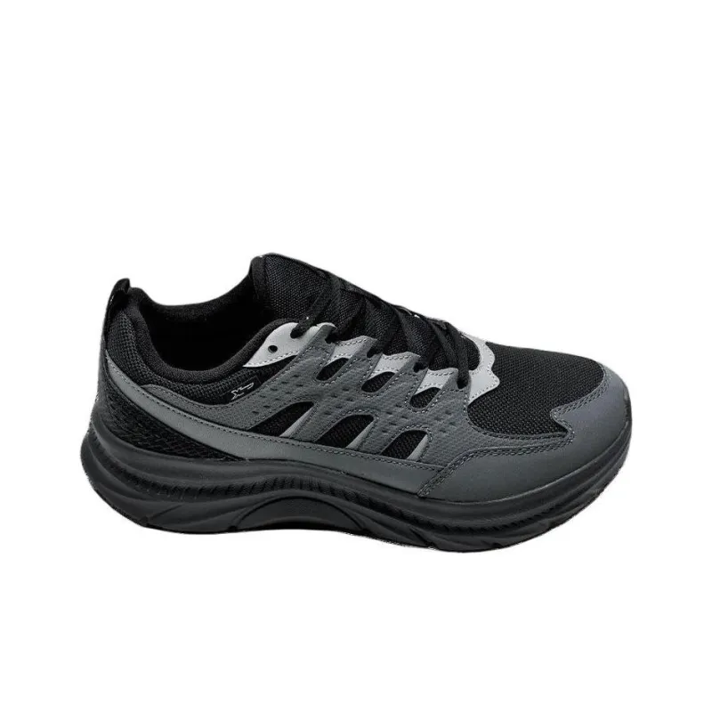 XTEP Anti Slip Wear Resistant Low Top Casual Running Shoes Men's Black Gray-1