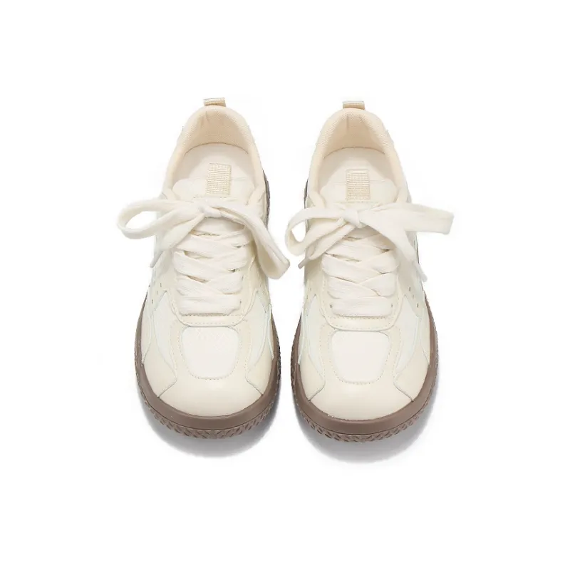 Binya Lightweight Low Top Skateboard Shoes Women's Beige-3