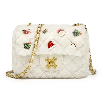 CLEVER& KETCH PU Small Square Bag Shoulder Bag Crossbody Bag Regular Women's Ecru/Pink