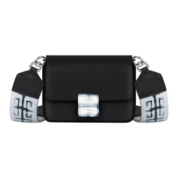 GIVENCHY Chito Collaboration 4G Smooth Calf Leather Shoulder Bag Crossbody Bag Small Size Women's Black