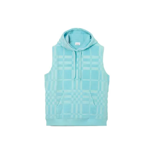 Burberry Check Cotton Jacquard Hoodie Blue
