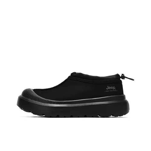 Jeep Anti Slip Wear Resistant Waterproof Breathable Lightweight Warm Coverage Low Top Casual Shoes Unisex Black
