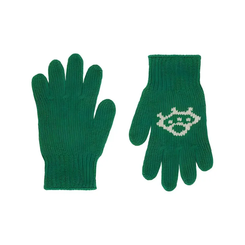 GUCCI Wool Knit Gloves Kids' Green-1