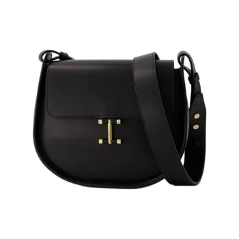 INES DE LA FRESSANGE Calfskin Shoulder Bag Women's Black