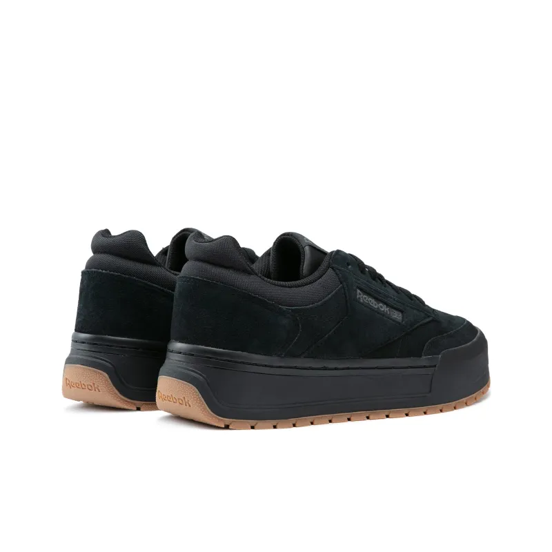 Reebok CLUB C MEGACOURT Height Increasing Wear Resistant Slip Resistant Low Top Skateboard Shoes Unisex Black Warrior-2