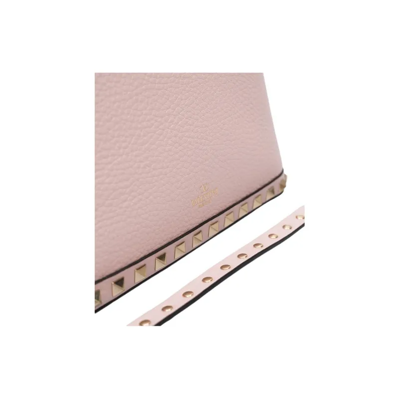 Valentino ROCKSTUD Leather Shoulder Bag Crossbody Bag Handbag Women's Pink-2