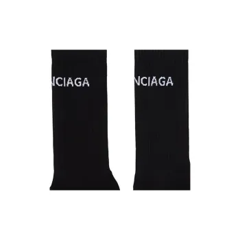 Balenciaga Logo Tennis Socks 'Black/White'