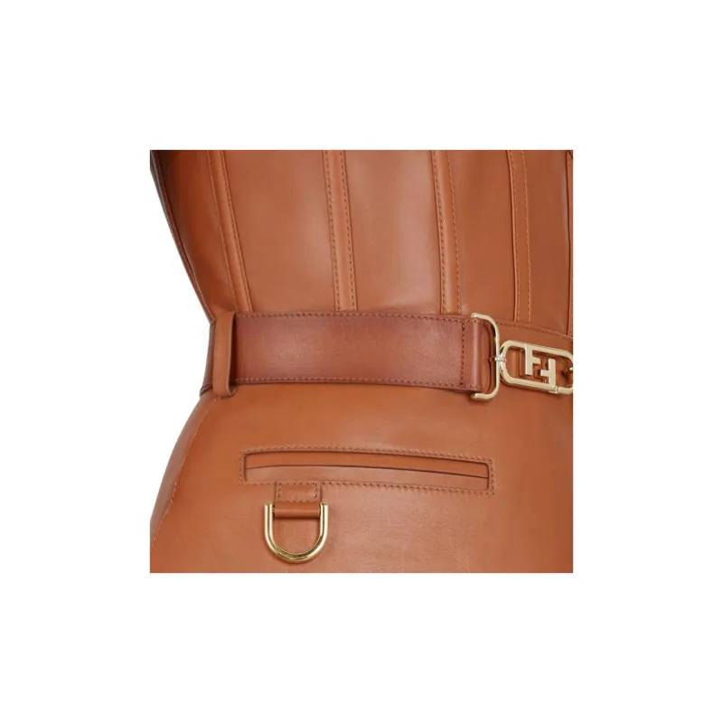 FENDI FW22 Strapless Top Women's Brown-3