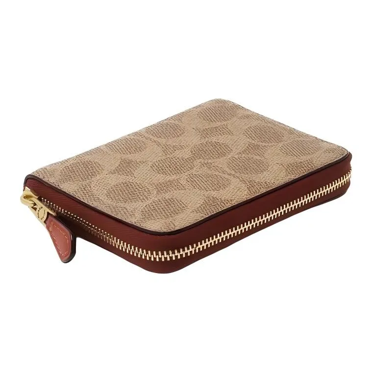 COACH Leather Wallet Women's Light Brown-4