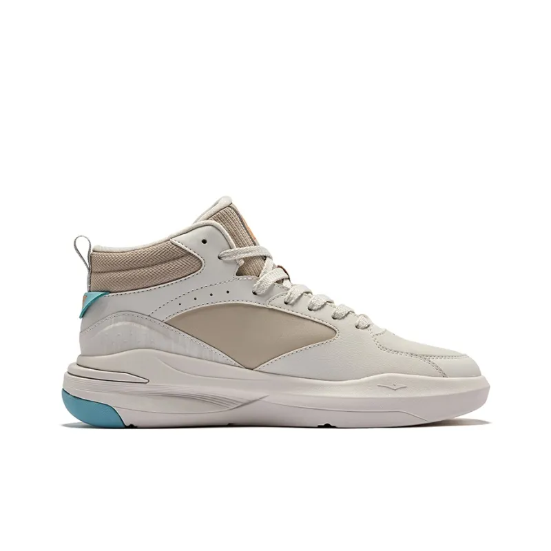 Erke Tang Palace Night Garden 3V2 Slip Resistant Coverage High Top Skateboard Shoes Men's Beige Blue-1