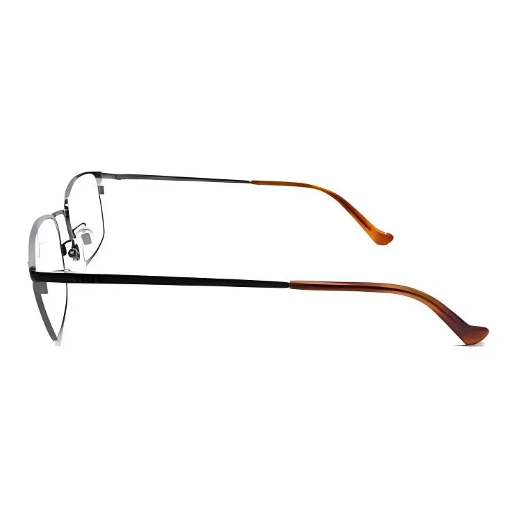 GUCCI Plastic Acetate Metal Irregular Shape Eyeglass Frames Men's Silver-2