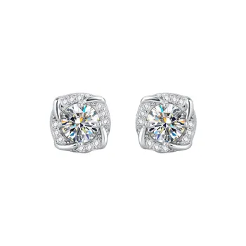 ICEGANG S925 Silver Moissanite Stud Earrings Unisex