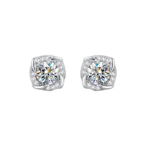 ICEGANG S925 Silver Moissanite Stud Earrings Unisex