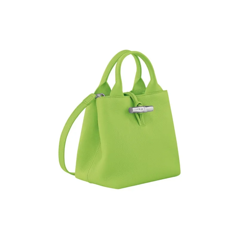 LONGCHAMP Le Roseau Cow Leather Shoulder Bag Crossbody Bag Handbag Small Size Women's Green-2