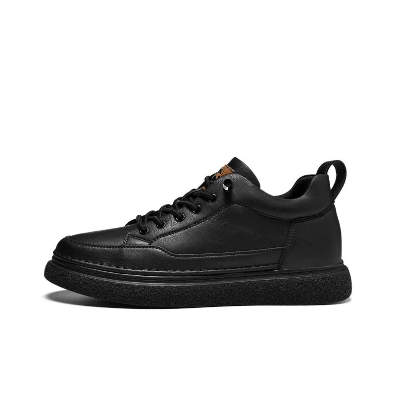 HLA Men's Casual Shoes Men Mid Top Black/Brown-41