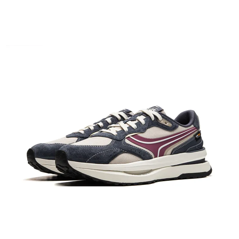 LiNing Zhengrong Coverage Anti-Slip And Wear-Resistant Low-Top Skateboard Shoes Men's Beige Blue Red-2