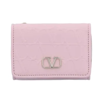 Valentino VLogo Plaque Zip Detailed Wallet