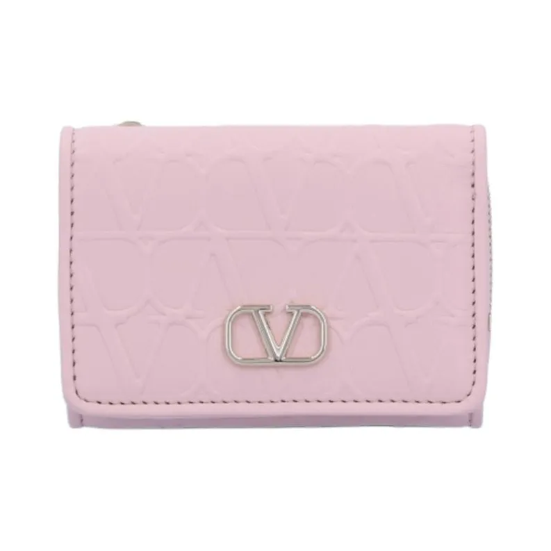 Valentino VLogo Plaque Zip Detailed Wallet-0
