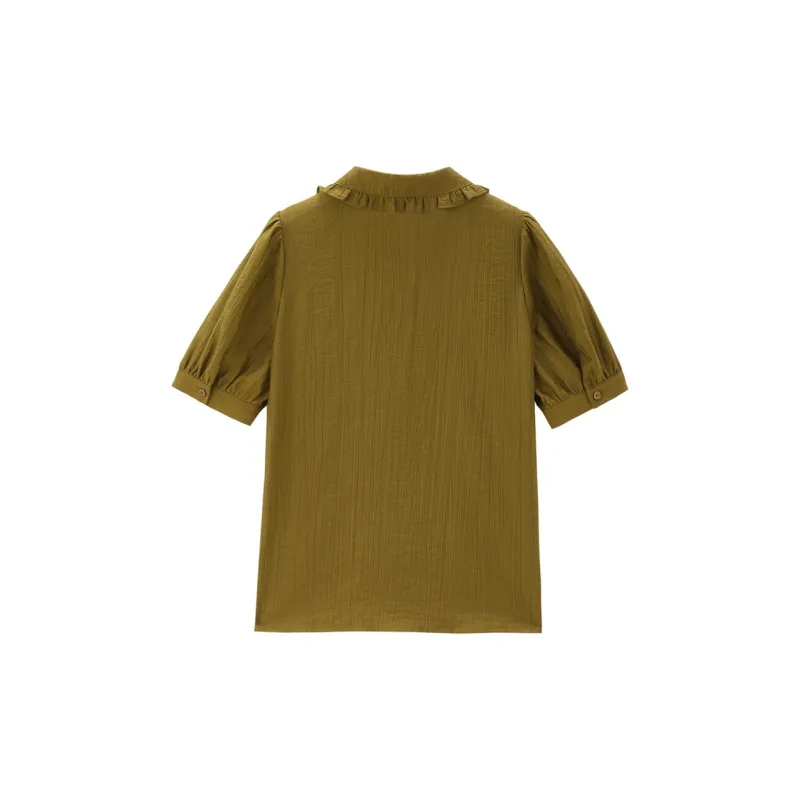 UNIQLO Shirt Women's Dark Fir Green-1