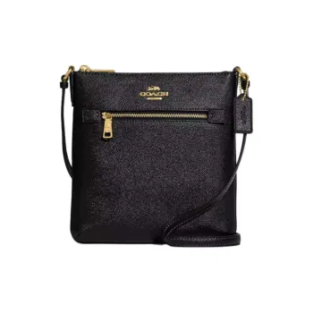 COACH Rowan Recycled Leather Crossbody Bag, Shoulder Bag Mini Women's Black