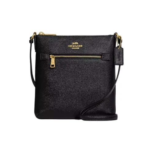 COACH Rowan Recycled Leather Crossbody Bag, Shoulder Bag brand Women's Black