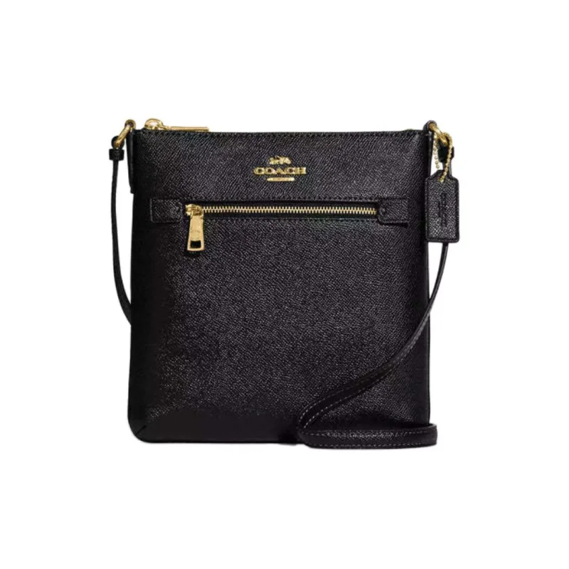 COACH Rowan Recycled Leather Crossbody Bag, Shoulder Bag Mini Women's Black-0