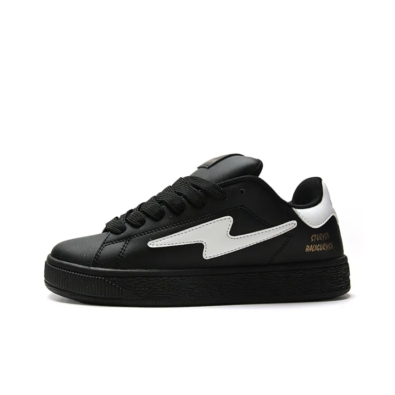 STUR YSN Wear resistant And Lightweight Low Top Skateboard Shoes Unisex Black-0